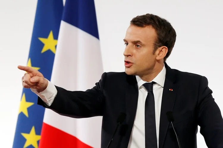 EMMANUEL MACRON: &#8220;Eu não tenho dúvida em relação às mudanças climáticas e como nós temos que nos comprometer a essa questão” / Etienne Laurent/Pool/ Reuters (Etienne Laurent/Pool/Reuters)