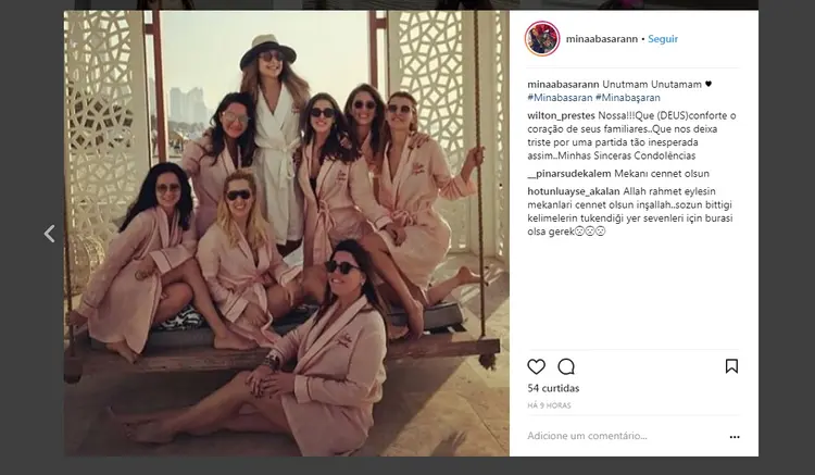 Mina Basaran, socialite turca: noiva desde o ano passado, jovem celebrava despedida de solteira com amigas em Dubai (Mina Basaran/Instagram)