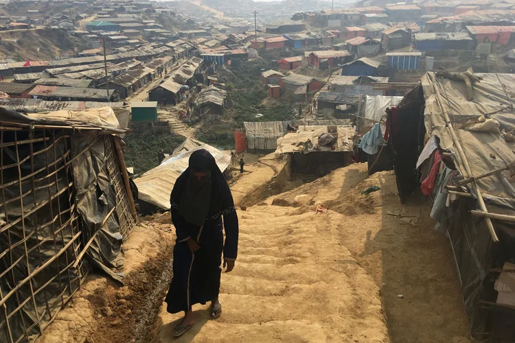 Campo de refugiados: o exército birmanês lançou uma ofensiva contra rebeldes muçulmanos em agosto de 2017 (Andrew RC Marshall/Reuters)