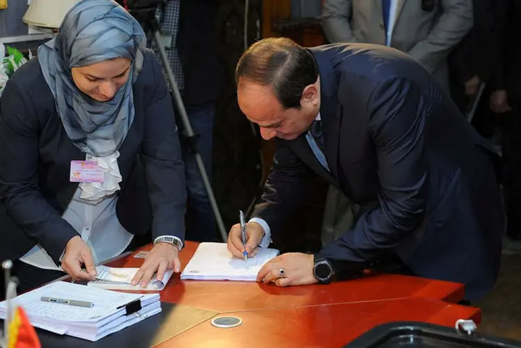 Sisi: essa será a terceira eleição no país desde a revolução da chamada Primavera Árabe, que tirou o ditador Hosni Mubarak do poder (The Egyptian Presidency/Reuters)