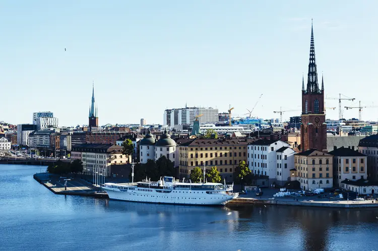 Prédios históricos na pequena ilha de Riddarholmen m Estocolmo, na Suécia: (Mikael Sjoberg/Bloomberg)