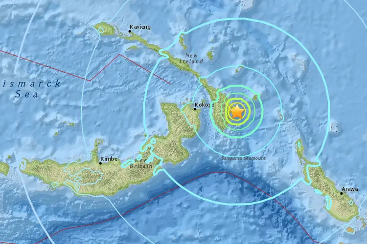 Terremoto: o Centro de Alerta de Tsunami do Pacífico disse que não havia ameaça de tsunami (USGS/Reprodução)