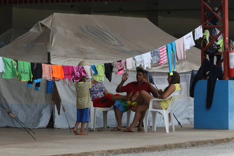 Boa Vista (RR): acampamento de refugiados venezuelanos montado pelo Exército Brasileiro e a Agência das Nações Unidas para Refugiados (Antonio Cruz/Agência Brasil)