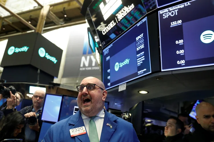 IPO do Spotify na Bolsa de Valores de Nova York (Lucas Jackson/Reuters)