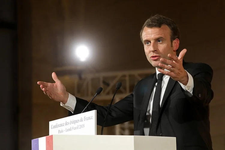 Emmanuel Macron: "Este G-7 será exigente. O risco: criar um mundo da lei do mais forte" (Ludovic Marin | Pool via Reuters/Reuters)