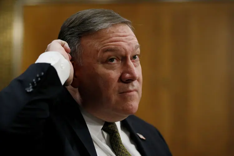 Mike Pompeo: "Sabemos que a fraqueza provoca nossos inimigos, mas que a força e a coesão nos protegem" (Leah Millis/Reuters)