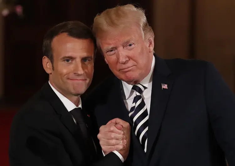 Diplomacia: no encontro dos dois líderes, Macron, "deixou muito claro que estamos dispostos a trabalhar no futuro do sistema comercial" (Jonathan Ernst/Reuters)