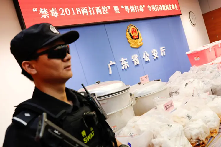 Apreensão: as autoridades não informaram se a cocaína estava destinada ao mercado chinês ou a outro país (Chen Hui/Southern Metropolis Daily/Reuters)