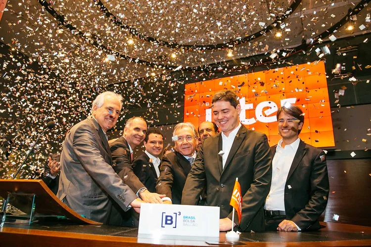 IPO do banco Inter, em 2018: originação de crédito pelo banco digital atingiu 1,3 bilhão de reais (Cauê Diniz/B3/Divulgação)