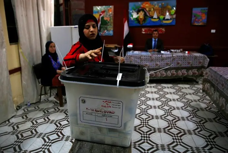 Egito: o atual presidente deve ter uma vitória esmagadora, com cerca de 92% dos votos