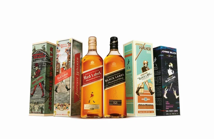 Lançamento da Johnnie Walker: novas embalagens celebram 110 anos do famoso logo (Johnnie Walker/Divulgação)