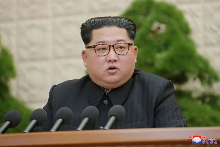 Kim Jong Un: líder norte-coreano defendeu a adoção de medidas legais e institucionais para evitar antagonismos com os EUA (KCNA/via Reuters/Reuters)