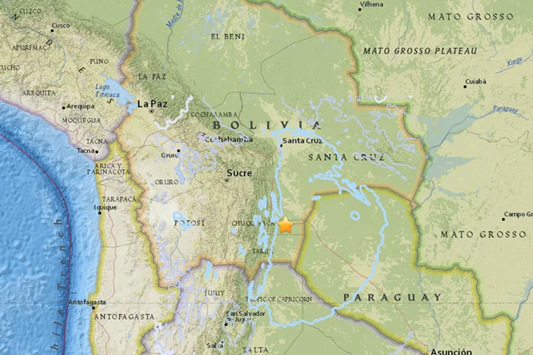 Terremoto na Bolívia em 02/04/2018 (USGS/Reprodução)