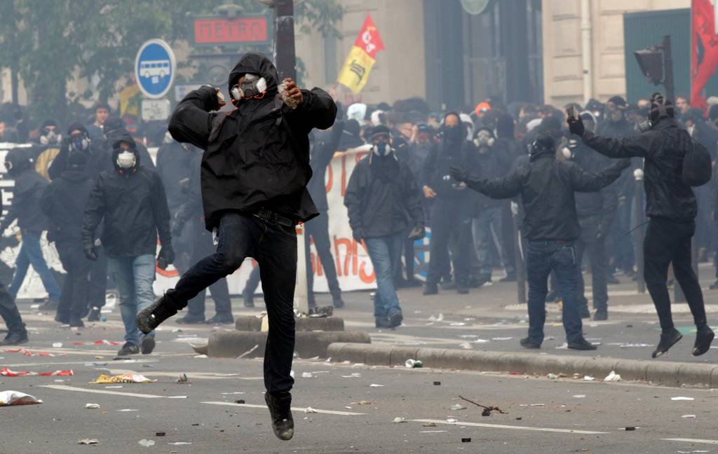 Manifestação em Paris: 200 pessoas foram presas (Philippe Wojazer/Reuters)