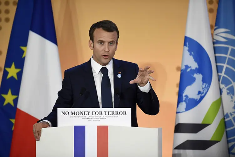 Macron: presidente francês disse nesta quarta-feira que não sabe se Donald Trump irá se ater ao acordo nuclear firmado em 2015 com o Irã (Eric Feferberg/Pool/Reuters)