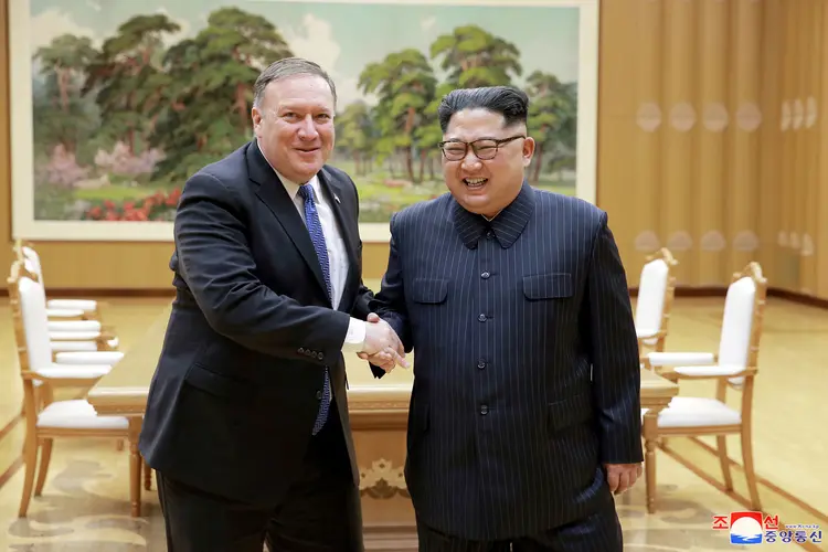 EUA: secretário de Estado, Mike Pompeo, alertou nesta quarta-feira que a Casa Branca está preparada para suspender as negociações com a Coreia do Norte (KCNA/Reuters)