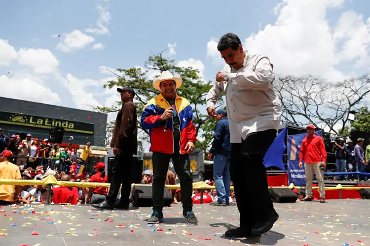 Nicolás Maduro: candidato à reeleição como presidente da Venezuela se valeu da música para fazer campanha (Carlos Garcia Rawlins/Reuters)