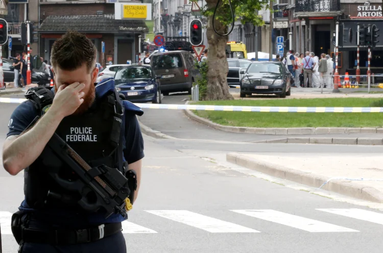 Bélgica: o agressor invadiu o instituto Waha e fez uma funcionária como refém (Francois Lenoir/Reuters)