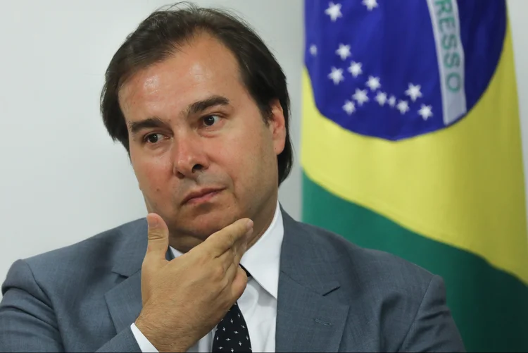 Rodrigo Maia: Eduardo Bolsonaro, no entanto, já afirmou que não apoiará reeleição do atual presidente da casa (Andre Coelho/Bloomberg)