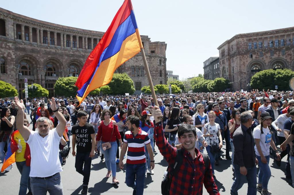 Armênia: há três semanas a Armênia enfrenta uma onda de protestos contra o governo (Gleb Garanich/Reuters)