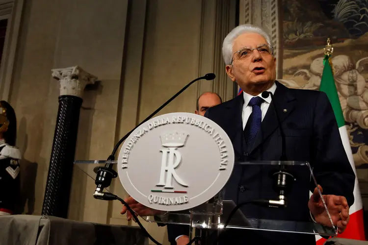 Mattarella: o presidente italiano realizou a última consulta aos líderes políticos nesta segunda (Tony Gentile/Reuters)