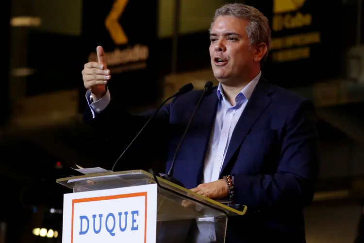 O candidato de direita à presidência da Colômbia, Iván Duque (Carlos Garcia Rawlins/Reuters)