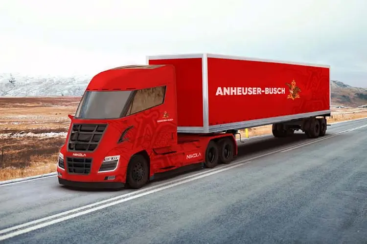 Caminhão a hidrogênio: transporte será usado pela Anheuser-Busch InBev (Nikola Motor Company/Divulgação)