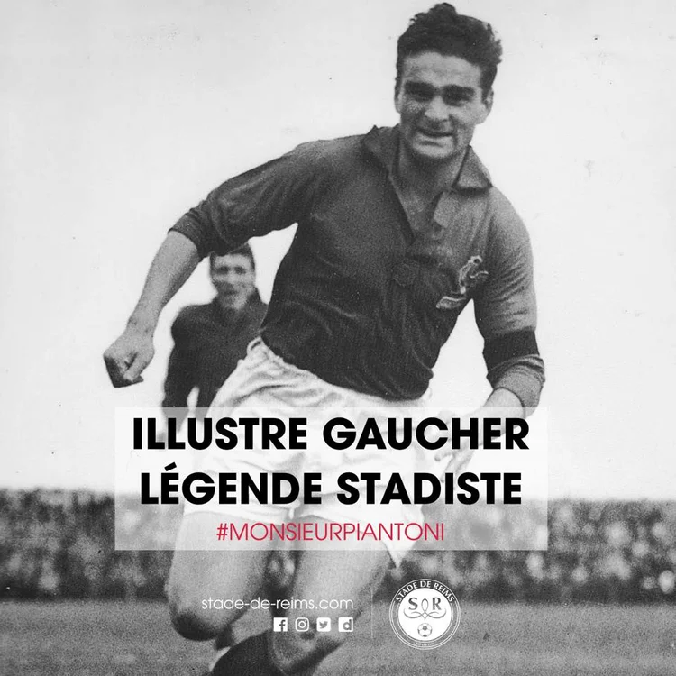 Roger Piantoni: ídolo francês faleceu aos 86 anos (Stade de Reims/Facebook/Divulgação)