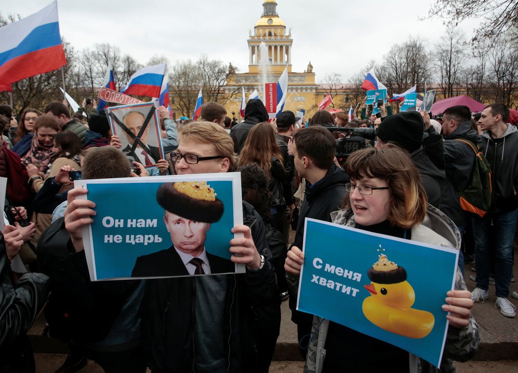Mesmo eleito com 77% dos votos, Putin enfrenta onda de protestos na Rússia