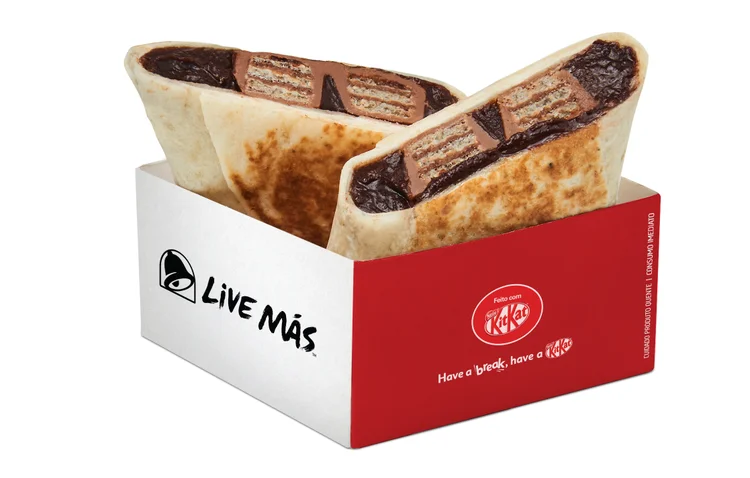 Taco Bell no Brasil: parceria com Kit Kat para lançar burrito de chocolate (Taco Bell/Divulgação)