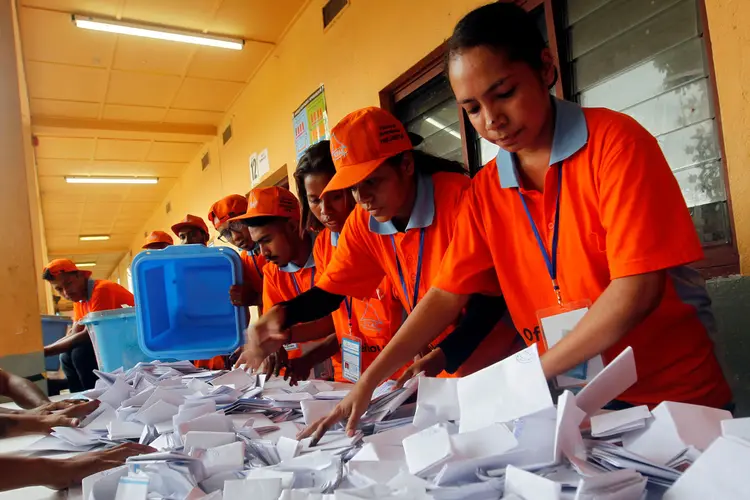 Timor: segundo a apuração dos votos, a Aliança para a Mudança e o Progresso (AMP) obteve 49,56% dos votos (Lirio Da Fonseca/Reuters)