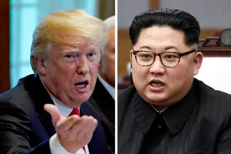 Presidente dos EUA, Donald Trump, e o líder norte-coreano, Kim Jong-Un (Kevin Lamarque/Reuters)