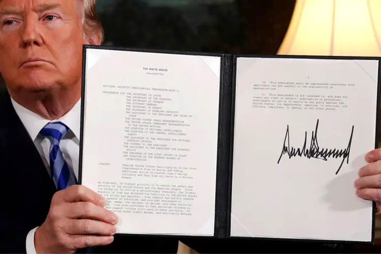 Trump: o presidente retirou o acordo firmado em 2015 com o Irã (Jonathan Ernst/Reuters)