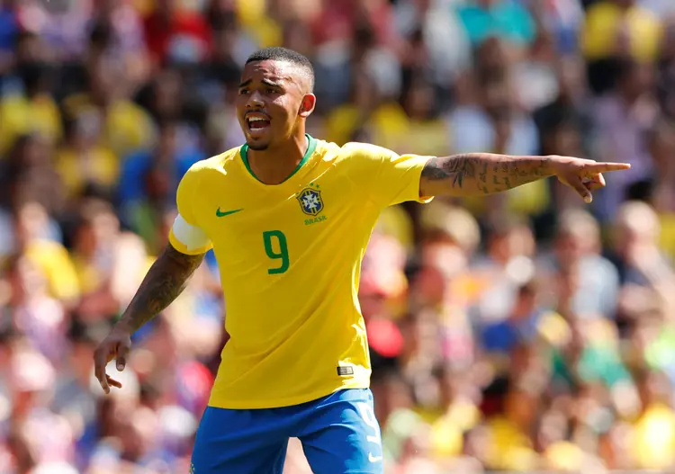 Gabriel Jesus, capitão da seleção brasileira em amistoso contra a Croácia (Action Images via Reuters/Andrew Boyers/Reuters)