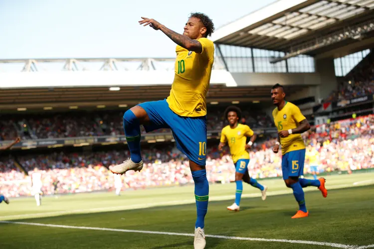 Neymar: A partida de estreia de Brasil e Suíça no Grupo E da Copa do Mundo da Rússia-2018 está marcada para às 21h00 do horário local (15h00 de Brasília) (Andrew Yates/Reuters)