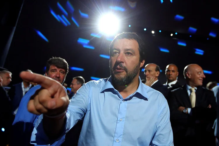 Matteo Salvini: "Penso que as políticas do presidente Donald Trump são, sobretudo, para conter a prepotência alemã. A Itália não deve sofrer com nenhuma dessas manobras" (Tony Gentile/Reuters)