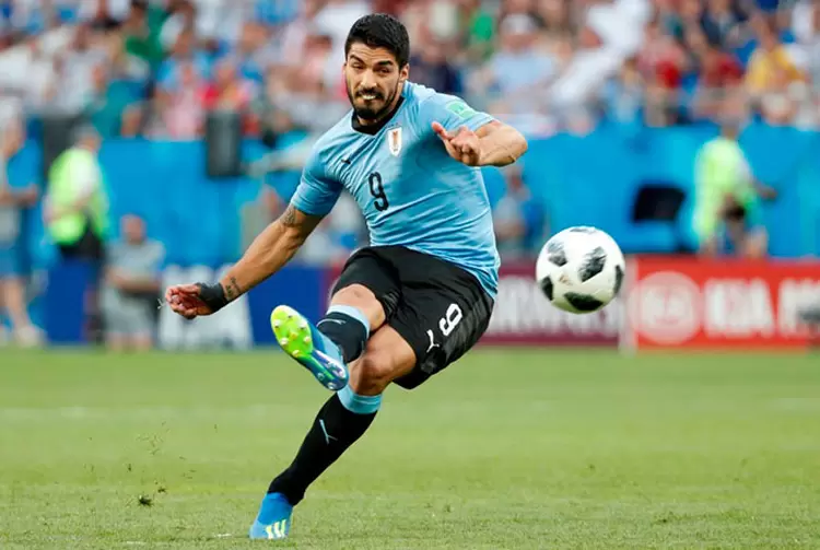 Luís Suárez, da seleção do Uruguai, durante partida contra a Arábia Saudita (Max Rossi/Reuters)