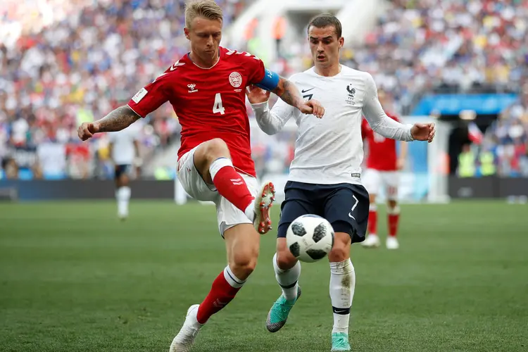 França e Dinamarca empataram em 0 a 0 nesta terça-feira em Moscou (Carl Recine/Reuters)