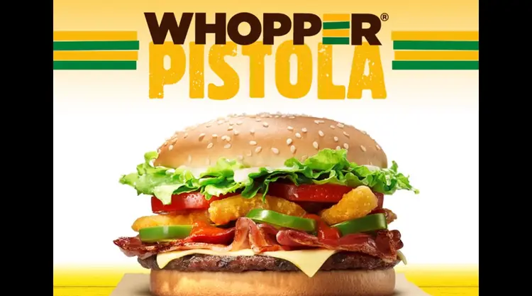 Burger King: brincadeira com mascote "pistola" da Seleção Brasileira (Burger King/Divulgação)