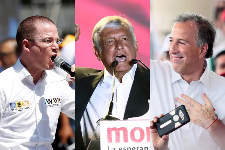 Ricardo Anaya, Obrador e Jose Antonio Meade são os três principais candidatos à presidência do México (Edgard Garrido/Reuters)