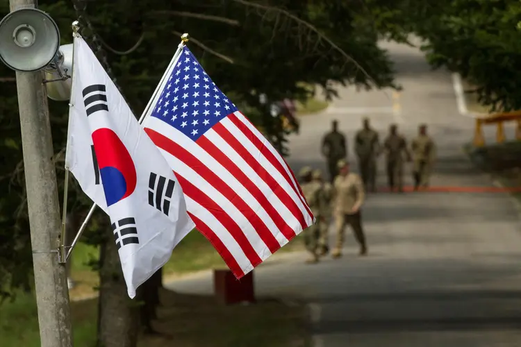 EUA e Coreia: 17.500 norte-americanos e mais de 50 mil tropas sul-coreanas participaram dos treinamentos em 2017 (Ken Scar / EUA. Exército / handout/Reuters)