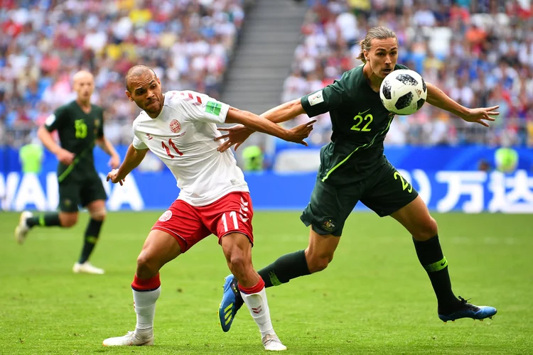 Empate de 1x1 no jogo da Dinamarca contra a Austrália na Copa do mundo 2018 (Dylan Martinez/Reuters)