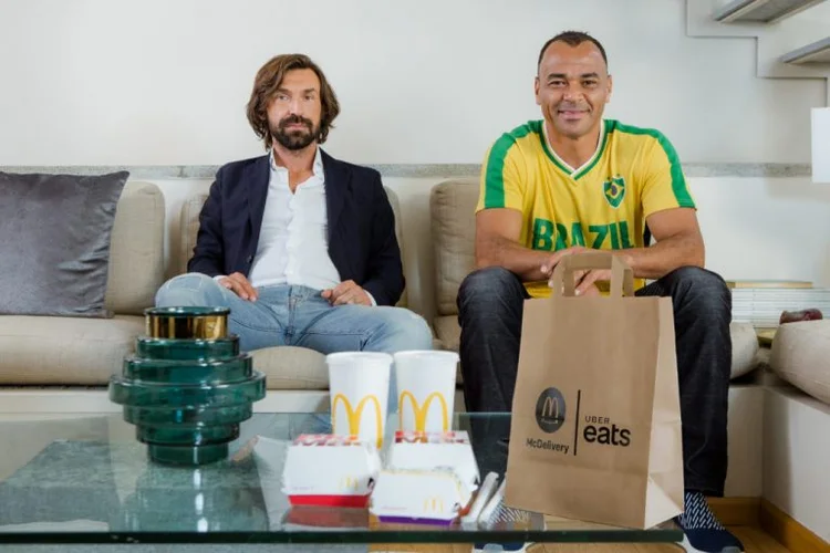 Campanha do McDonald's e Uber Eats: brincadeiras com Pirlo e Itália fora da Copa (McDonald's/Divulgação)