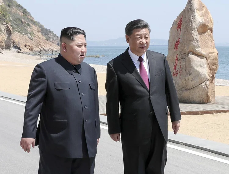 Encontro: o norte-coreano tem o objetivo de informar a China, seu principal parceiro comercial, das negociações para o fim de seu programa nuclear e sobre os novos planos americanos de encerrar os exercícios militares com a Coreia do Sul (Xinhua/Reuters)