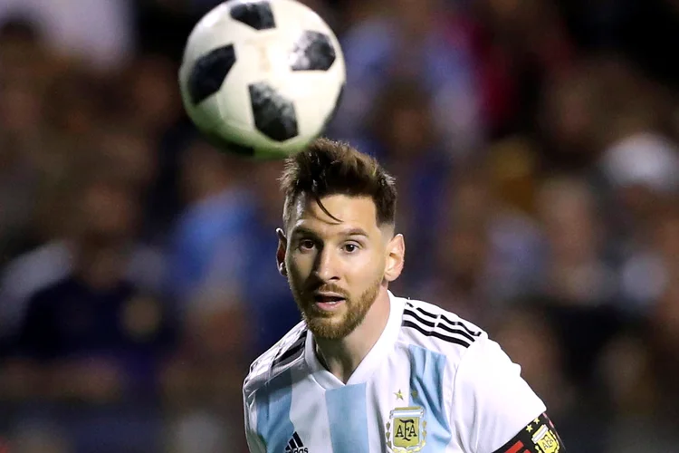 Jogador da seleção da Argentina, Lionel Messi: movimentos palestinos celebraram cancelamento do amistoso entre Argentina e Israel em Jerusalém (Marcos Brindicci/Reuters)