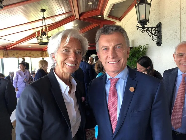 Christine Lagarde e Mauricio Macri: "a Argentina tem mostrado grande progresso neste programa" (Argentine Presidency/Reuters)