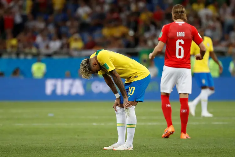 Neymar durante o jogo contra a Suíça na estreia do Brasil na Copa do Mundo 2018 (Damir Sagolj/Reuters)