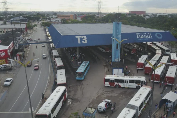 Rodoviários: em razão da greve da categoria, houve diversos protestos hoje em Manaus (Divulgação/Sinetram/direitos reservados/Reprodução)