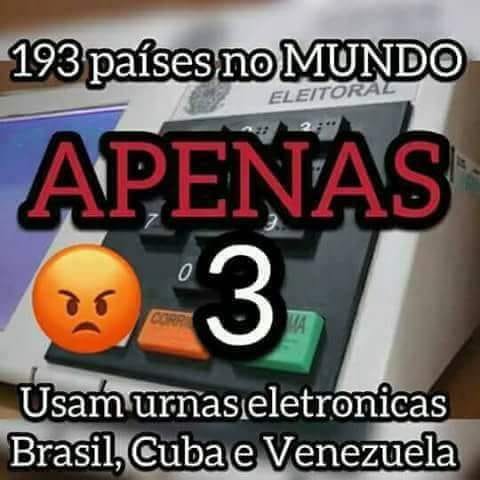 Imagem falsa diz que só três países têm voto eletrônico