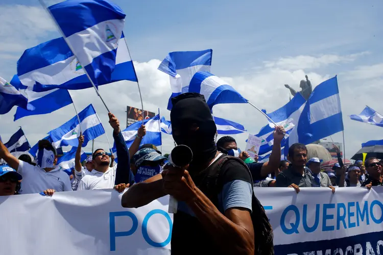 Nicarágua: governo de Ortega considera os manifestantes opositores como "criminosos", "golpistas" e "terroristas" (Oswaldo Rivas/Reuters)